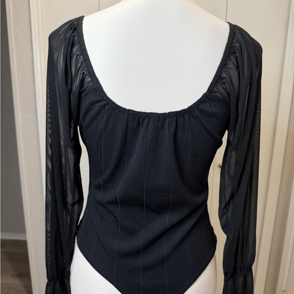PrettyLittleThing Black Ribbed Bodysuit - Picture 6 of 10